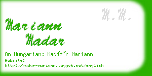 mariann madar business card